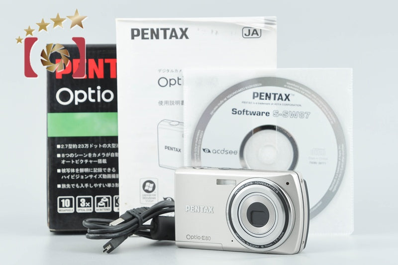 PENTAX Optio E80 10.0 MP Digital Camera w/ Box from Japan