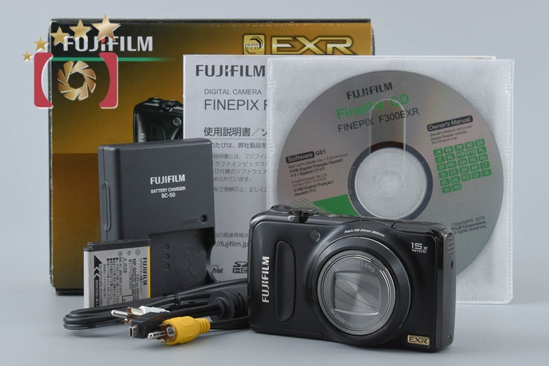 Fujifilm FinePix F300EXR Black 12.0 MP Digital Camera w/ Box from Japan