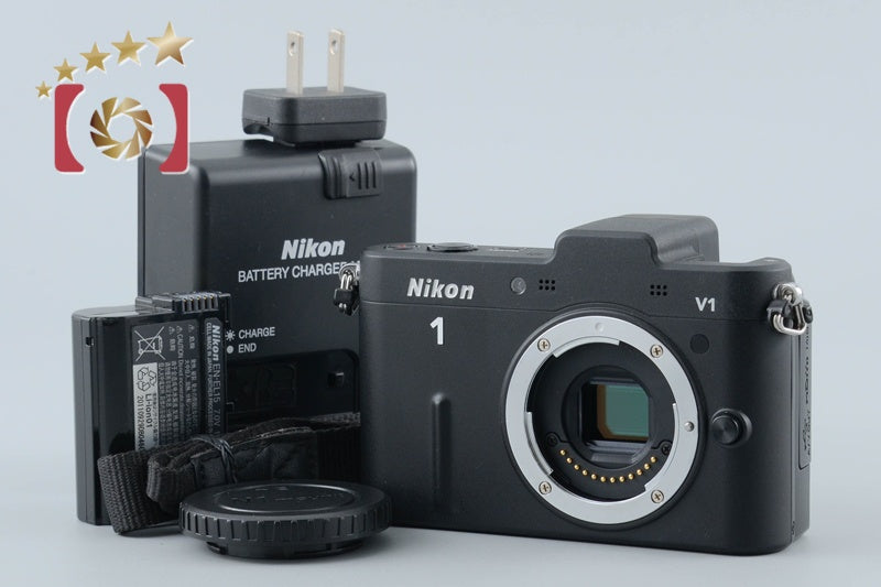 "Count 2,372" Nikon 1 V1 Black 10.1 MP Digital Mirrorless Camera Body from Japan
