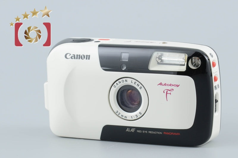 Canon Autoboy F White x Black 35mm Point & Shoot Film Camera from Japan
