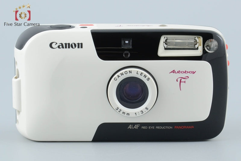Canon Autoboy F White x Black 35mm Point & Shoot Film Camera from Japan