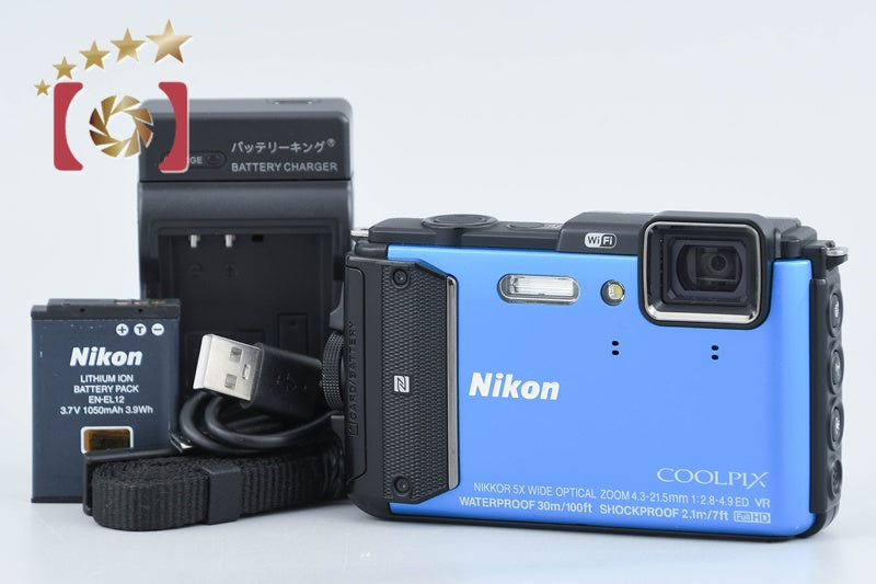 Nikon COOLPIX AW130 Blue 16.5 MP Digital Camera from Japan