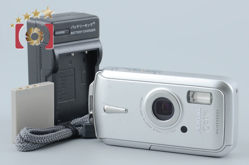 Pentax Optio W10 Rino Silver 6.0 MP Waterproof Digital Camera from Japan