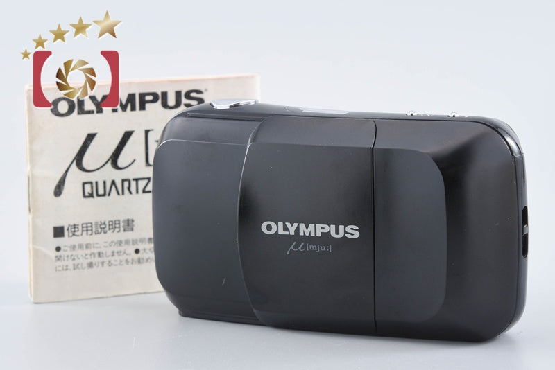 Olympus μ[mju:] Black 35mm Point & Shoot Film Camera from Japan