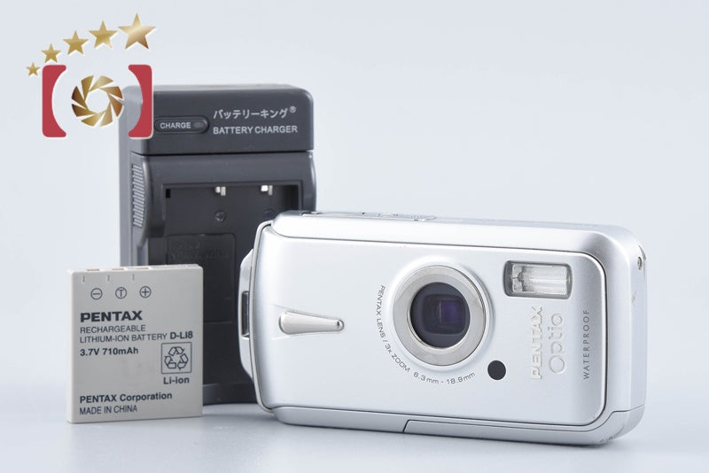 Pentax Optio W10 Rino Silver 6.0 MP Waterproof Digital Camera from Japan
