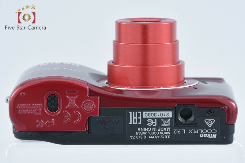 Nikon COOLPIX L32 Red 20.1 MP Digital Camera from Japan