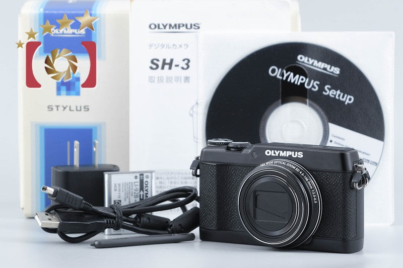 Olympus Stylus SH-3 Black 16.0 MP Digital Camera w/ Box from Japan
