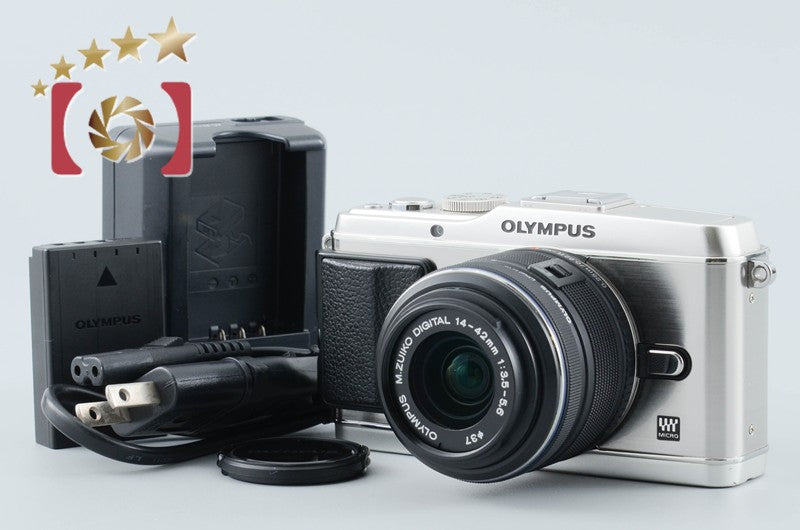 Olympus PEN E-P3 Silver 12.3 MP Digital Camera 14-42 Lens from Japan