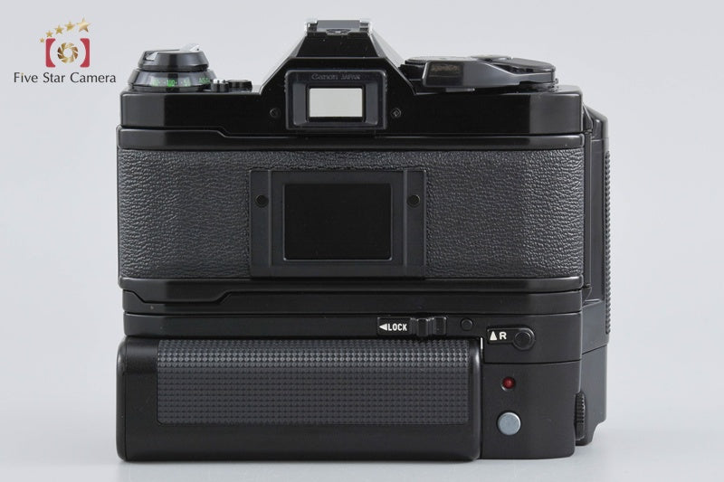 Canon AE-1 PROGRAM Black 35mm SLR Film Camera + MA Motor Drive [Very Good]