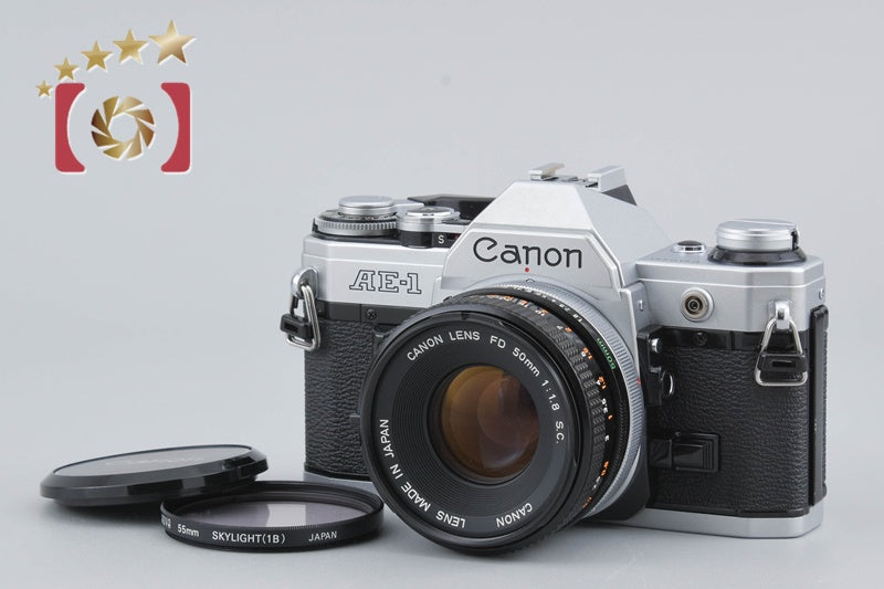 Canon AE-1 Silver 35mm SLR Film Camera + FD 50mm f/1.8 S.C.