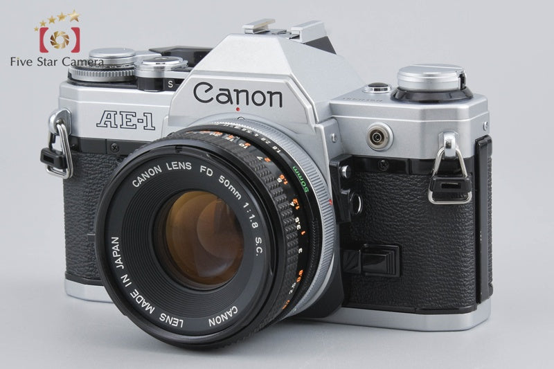 Canon AE-1 Silver 35mm SLR Film Camera + FD 50mm f/1.8 S.C.