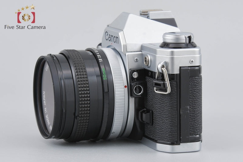 Canon AE-1 Silver 35mm SLR Film Camera + FD 50mm f/1.8 S.C.