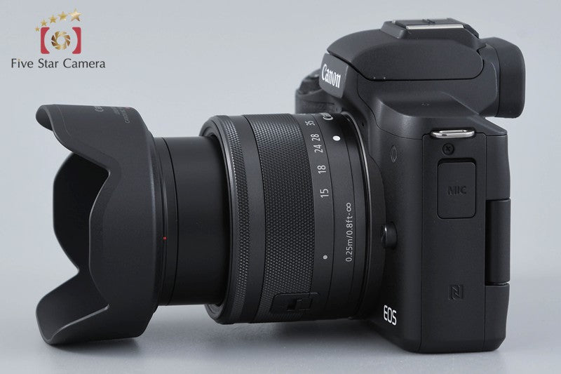 Canon EOS Kiss M / M50 Black 24.0 MP 15-45 IS STM Lens [Near Mint]