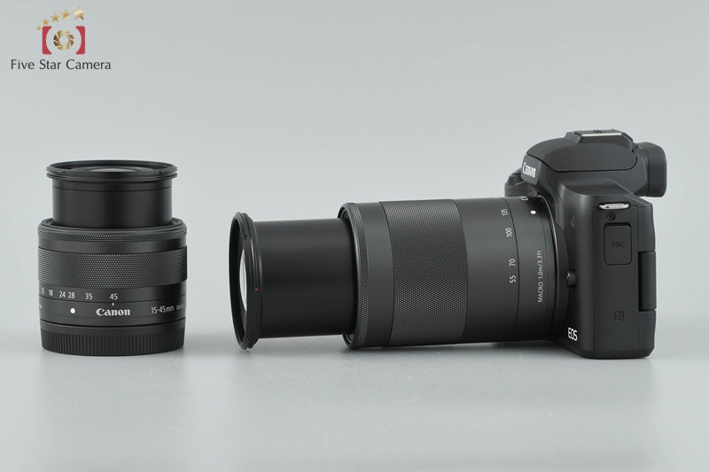 Canon EOS Kiss M / M50 Black 24.0 MP 15-45 55-200 IS STM Lenses