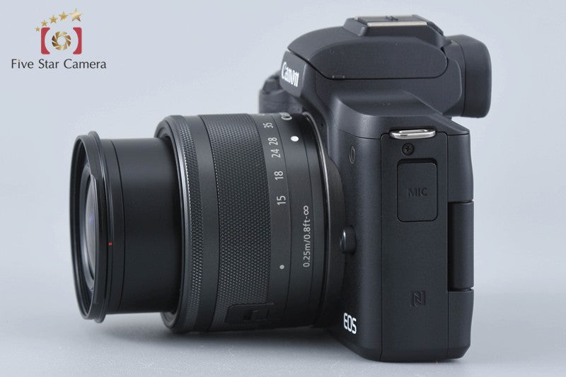 "Count 4,000" Canon EOS Kiss M / M50 Black 24.0 MP 15-45 IS STM Lens [Very Good]