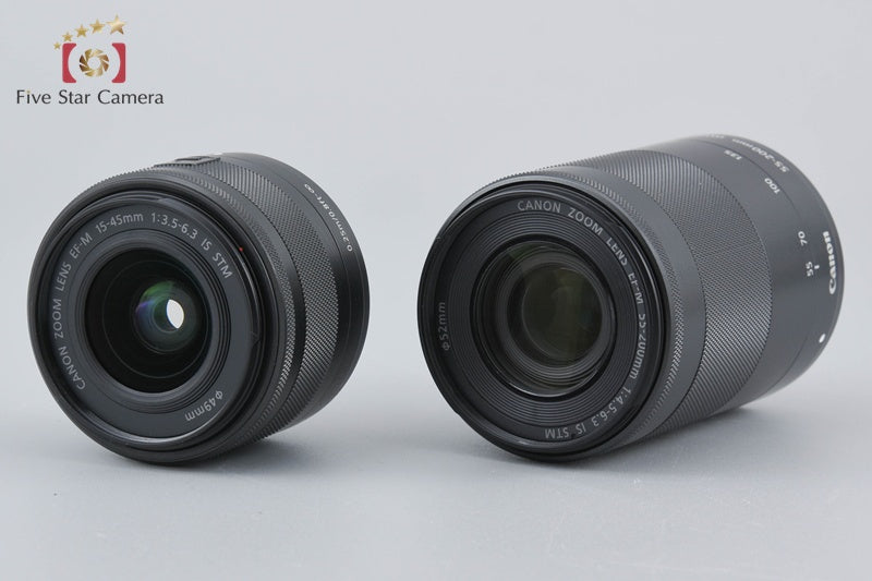 Canon EOS Kiss M / M50 Black 24.0 MP 15-45 55-200 IS STM Lenses