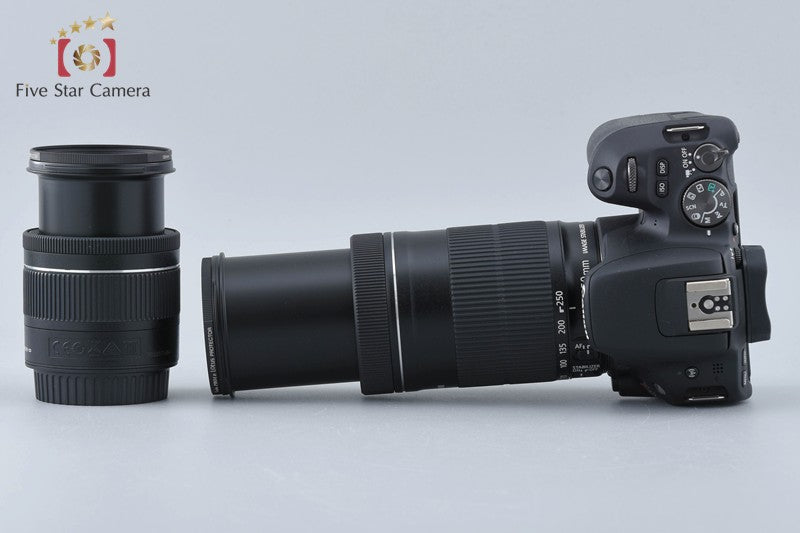 Count 1,487" Canon EOS Kiss X9 / Rebel SL2 / 200D Black 24.2MP 18-55 55-250 Lens