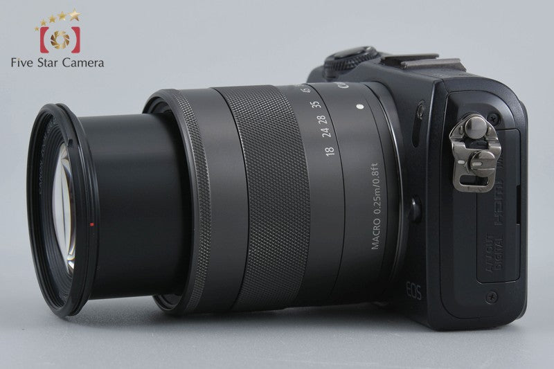 Canon EOS M Black 18.0 MP Mirrorless Camera EF-M 18-55 IS STM Lens [Very Good]