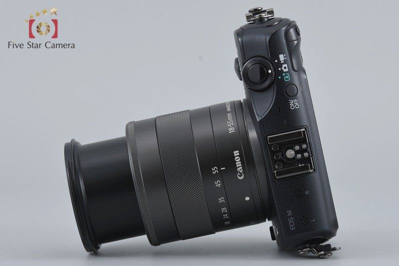 Canon EOS M Black 18.0 MP Mirrorless Camera EF-M 18-55 IS STM Lens [Very Good]