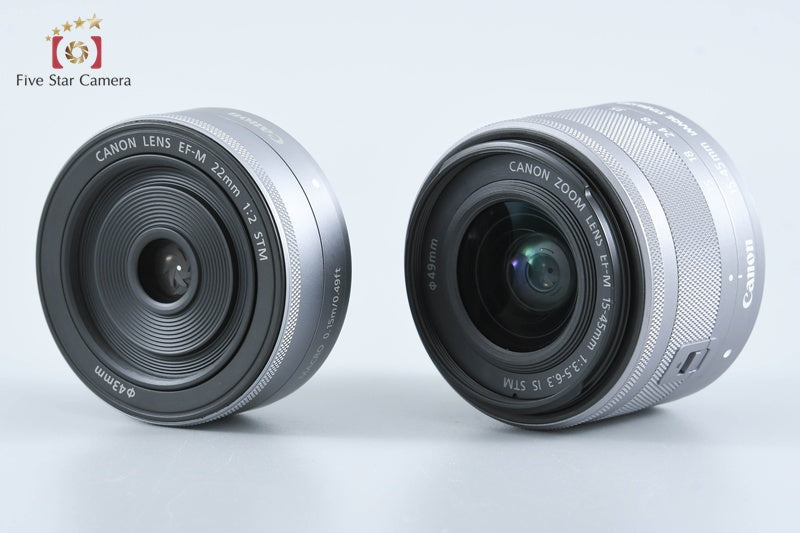 Canon EOS M10 White 18.0MP Digital Mirrorless Camera 15-45 22 Lenses [Very Good]