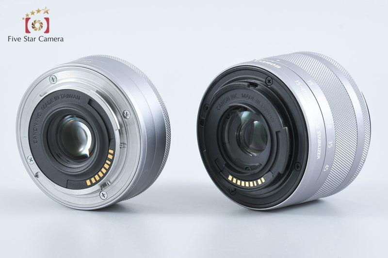 Canon EOS M10 White 18.0MP Digital Mirrorless Camera 15-45 22 Lenses [Very Good]