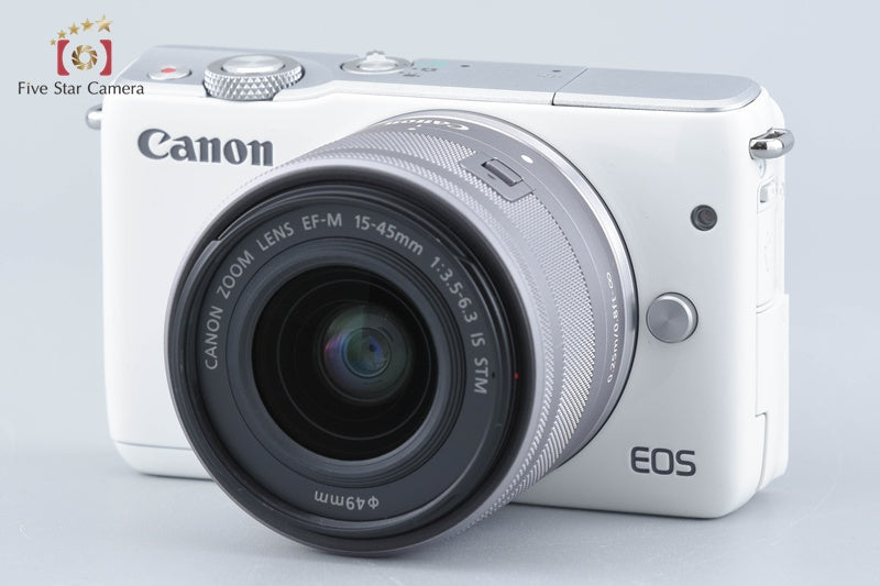 Canon EOS M10 White 18.0 MP Digital Mirrorless Camera 15-45 Lens [Excellent]