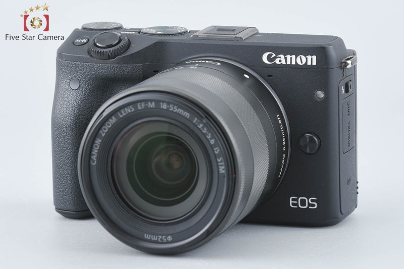 Canon EOS M3 Black 24.2 MP Digital Camera EF-M 18-55 IS STM Lens [Near Mint]