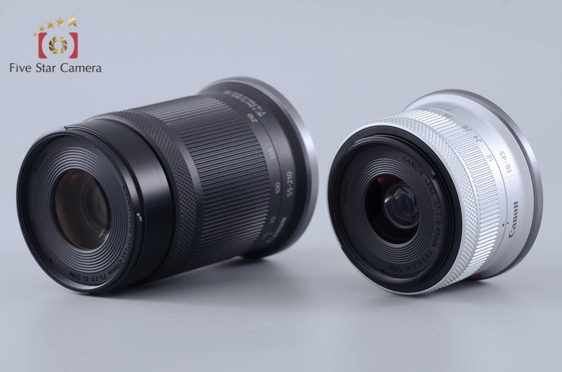 "Shutter count 10" Canon EOS R50 White 24.2 MP 18-45 55-210 Lenses [Near Mint]