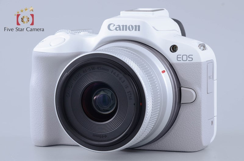 "Shutter count 10" Canon EOS R50 White 24.2 MP 18-45 55-210 Lenses [Near Mint]