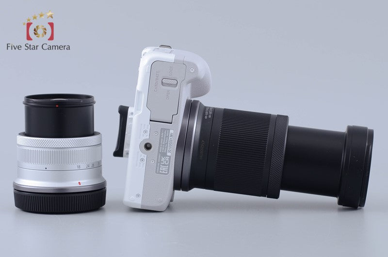 "Shutter count 10" Canon EOS R50 White 24.2 MP 18-45 55-210 Lenses [Near Mint]