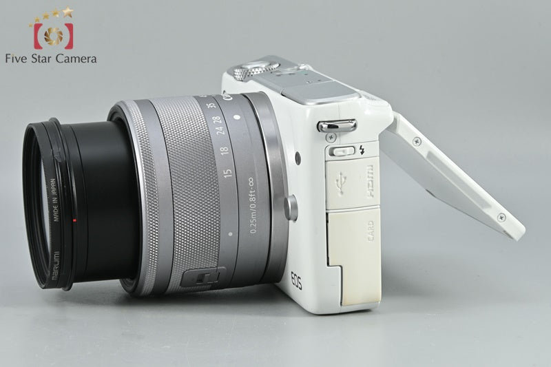 Canon EOS M10 White 18.0 MP Digital Mirrorless Camera 15-45 Lens