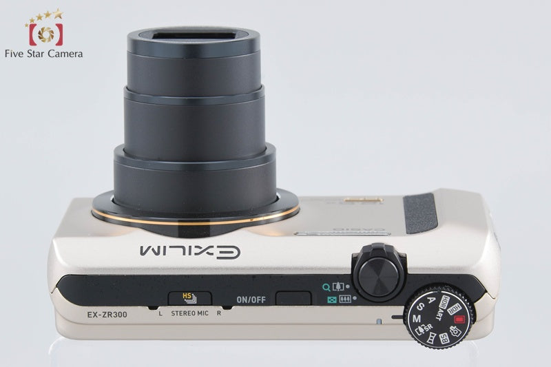 Casio HIGH SPEED EXILIM EX-ZR300 Gold 16.1 MP Digital Camera w/ Box [Very Good]