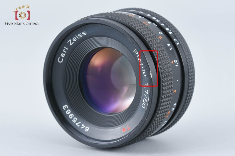 CONTAX Carl Zeiss Planar 50mm f/1.7 T* AEJ 2025.11 Overhauled!! [Very Good]