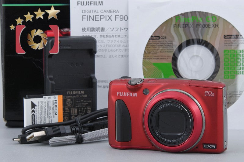 Fujifilm FinePix F900EXR Red 16.0 MP Digital Camera w/ Box [Very Good]