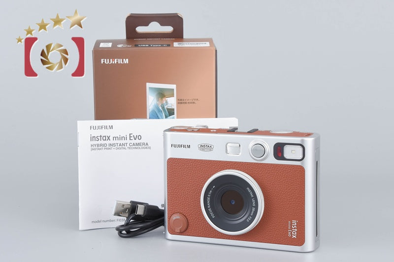 Fujifilm Instax Mini Evo Brown Hybrid Instant Film Camera w/ Box [Near Mint]