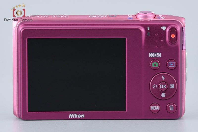 Nikon COOLPIX S3600 Azalea Pink 20.0 MP Digital Camera w/ Box