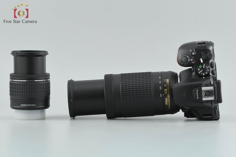 "Count 4" Nikon D5600 24.2 MP SLR Digital Camera 18-55 70-300 VR Lenses w/ Box