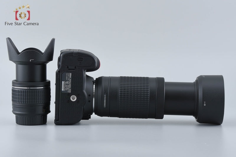 "Count 3,844" Nikon D5300 Black 24.2 MP DSLR Camera 18-55 70-300 Lenses