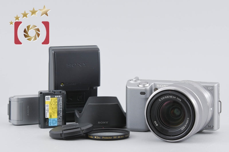 Sony α NEX-5 16.1 MP Silver Digital Camera 18-55 Lens [Japanese Language Only]