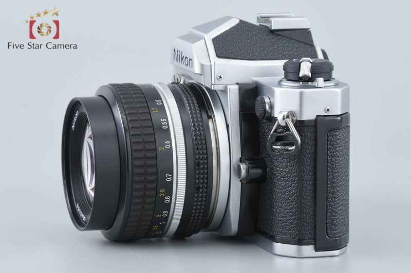 Nikon FM Silver Early Model 35mm SLR Film Camera + Ai NIKKOR 50mm f/1.4