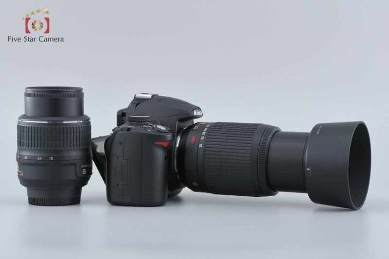 "Shutter count 719" Nikon D5000 12.3 MP DSLR Camera 18-55 55-200 VR Lenses