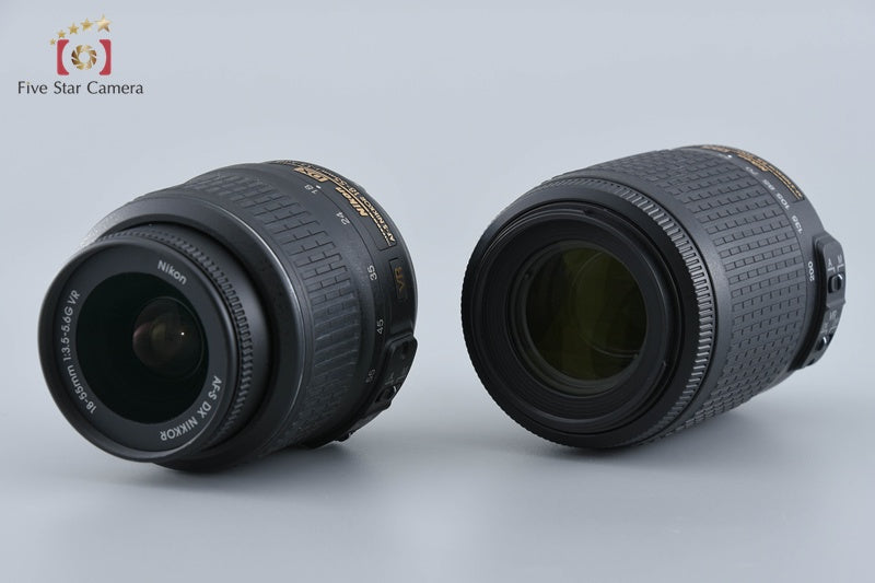 "Shutter count 719" Nikon D5000 12.3 MP DSLR Camera 18-55 55-200 VR Lenses