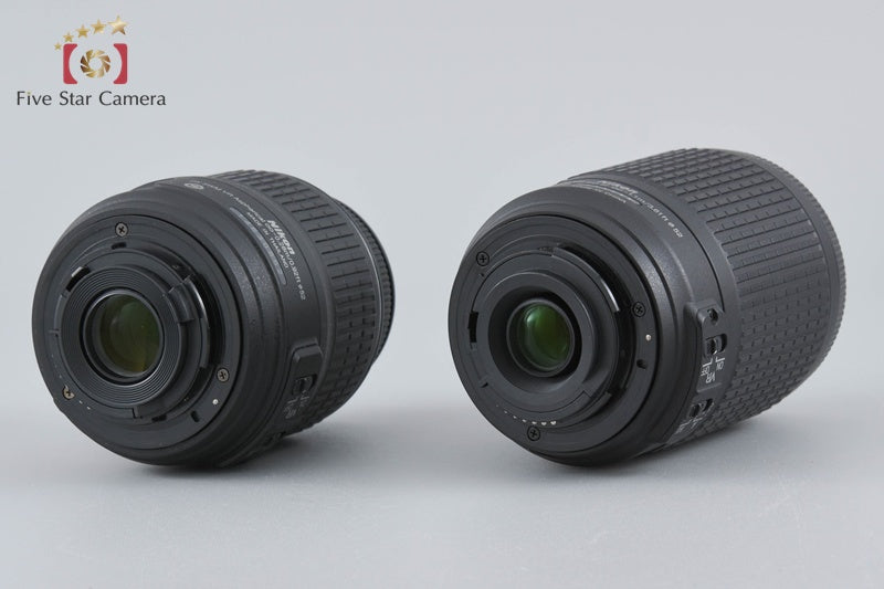 "Count 3,874" Nikon D5000 12.3 MP DSLR Camera 18-55 55-200 VR Lenses