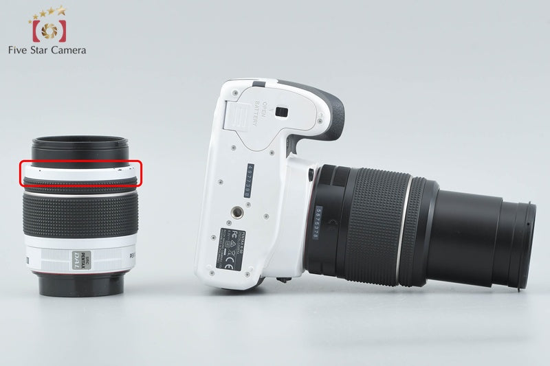 Pentax K-50 White 16.3 MP Digital SLR Camera 18-55 50-200 Lenses