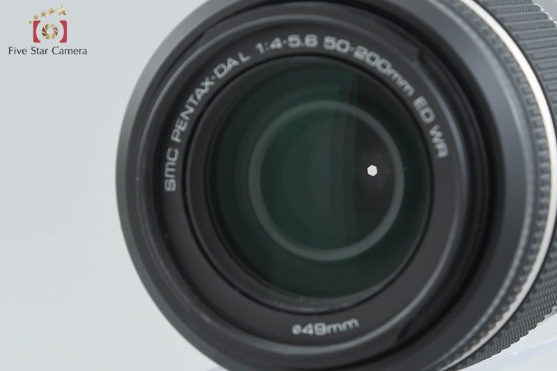 Pentax K-50 White 16.3 MP Digital SLR Camera 18-55 50-200 Lenses