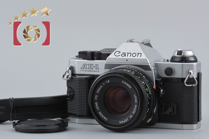 Canon AE-1 PROGRAM Silver 35mm SLR Film Camera + New FD 50mm f/1.4