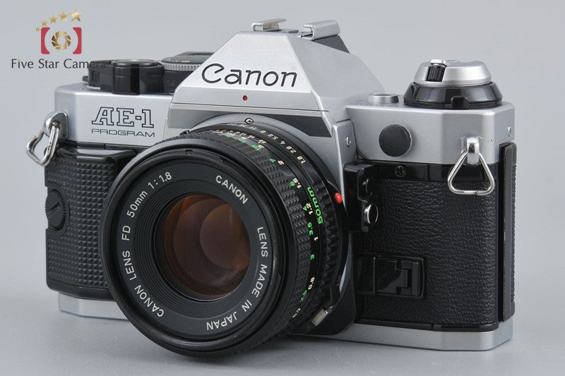 Canon AE-1 PROGRAM Silver 35mm SLR Film Camera + New FD 50mm f/1.4