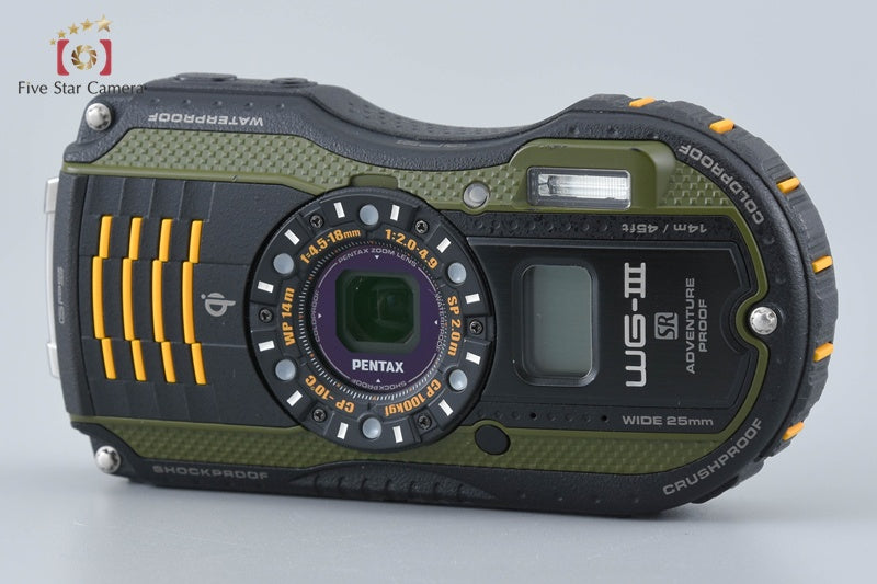 "Count 267" Ricoh Pentax WG-3 GPS Green 16.0 MP Waterproof Action Camera w/ Box