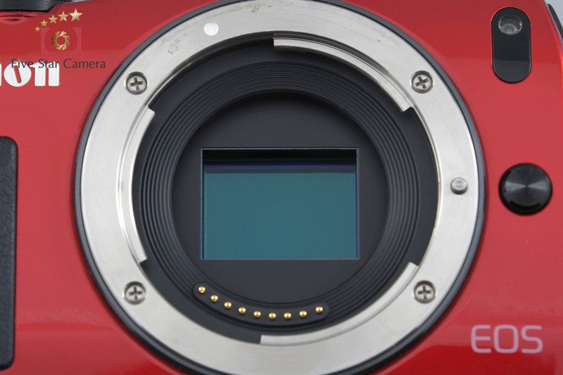 Canon EOS M Red 18.0 MP Mirrorless Camera 18-55 22 Lenses w/ Box