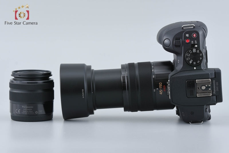 Panasonic LUMIX DMC-G6W Black Mirrorless Camera 14-42 45-150 Lenses Japanes Only